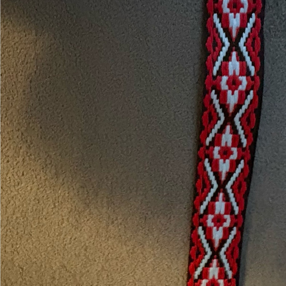 Handwoven Red, White & Black Geometric Strap